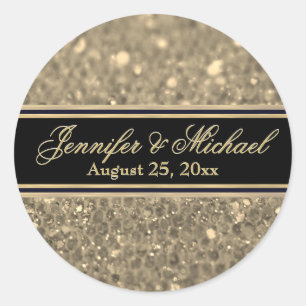 Sticker Rond Charme de parties scintillantes d'or