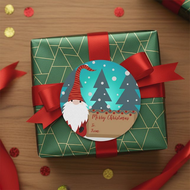 Sticker Rond Charme nome neige hiver Wonderland Noël (Créateur téléchargé)