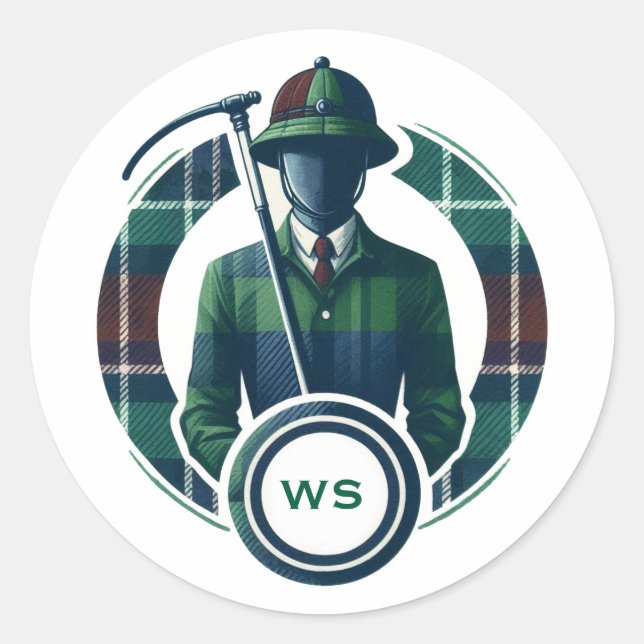 Sticker Rond Charme Prépa Classique Monogramme (Devant)