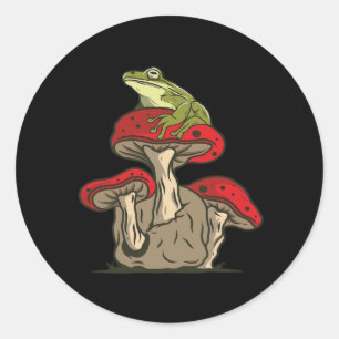 Sticker Rond Charme Rétro Classique Cottagecore Grenouille Cham