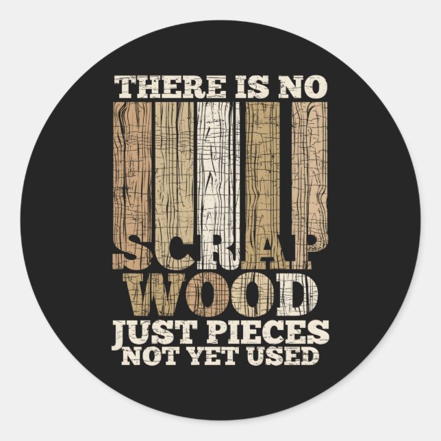 Sticker Rond Charpentier de travail du bois (Devant)