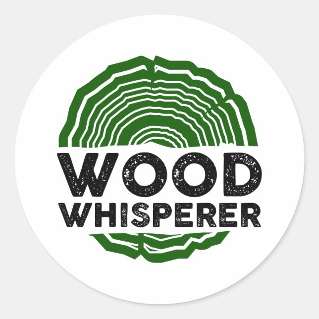 Sticker Rond Charpentier - Whisperer de bois (Devant)