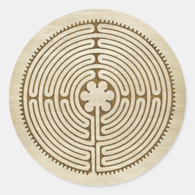 Sticker Rond Chartres Labyrinthe - Symbole spirituel Antique 1 (Devant)