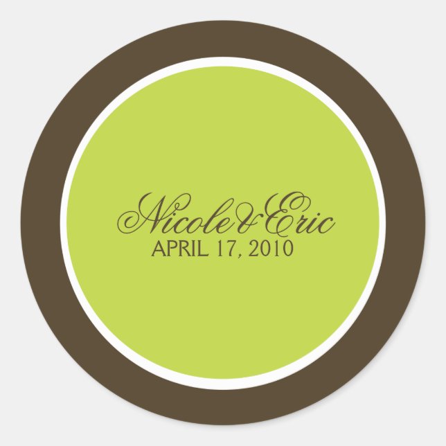 Sticker Rond Chartreuse et enveloppes Brown (Devant)