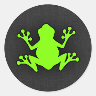 Sticker Rond Chartreuse, Grenouille verte néon