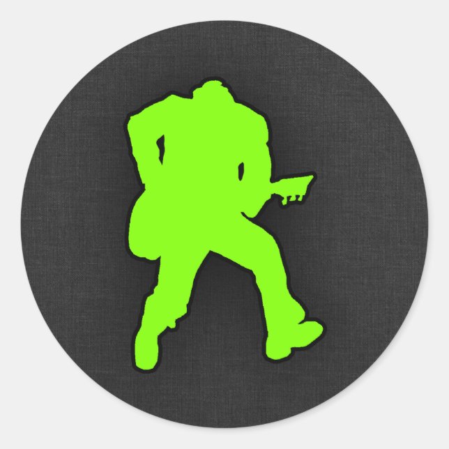 Sticker Rond Chartreuse, Neon Green Rocker (Devant)
