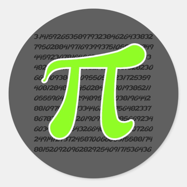 Sticker Rond Chartreuse, symbole Neon Green Pi (Devant)