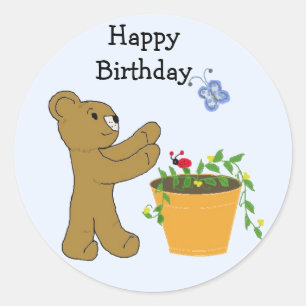 Sticker Rond Chasing A Butterfly - Joyeux anniversaire