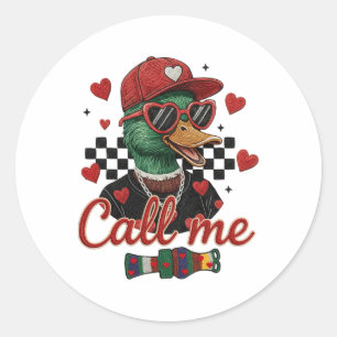 Sticker Rond Chasse à la cane de barbarie crochet Saint Valenti