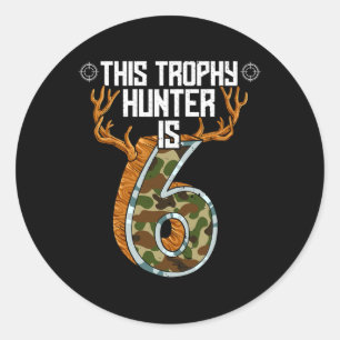 Sticker Rond Chasse à la chasse 6e anniversaire