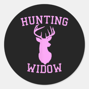 Sticker Rond Chasse À La Veuve - Chasseur De Femme De Cerf
