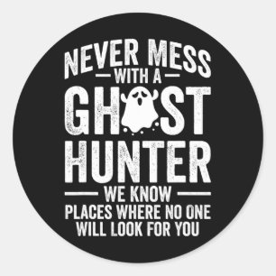 Sticker Rond Chasse à l'évp paranormal Aventures du chasseur fa