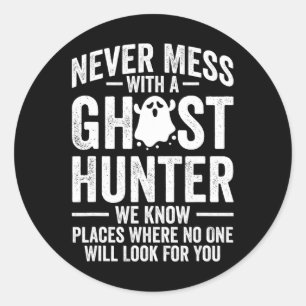 Sticker Rond Chasse à l'évp paranormal Aventures du chasseur fa