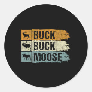 Sticker Rond Chasse à l'orignal Buck Buck Moose