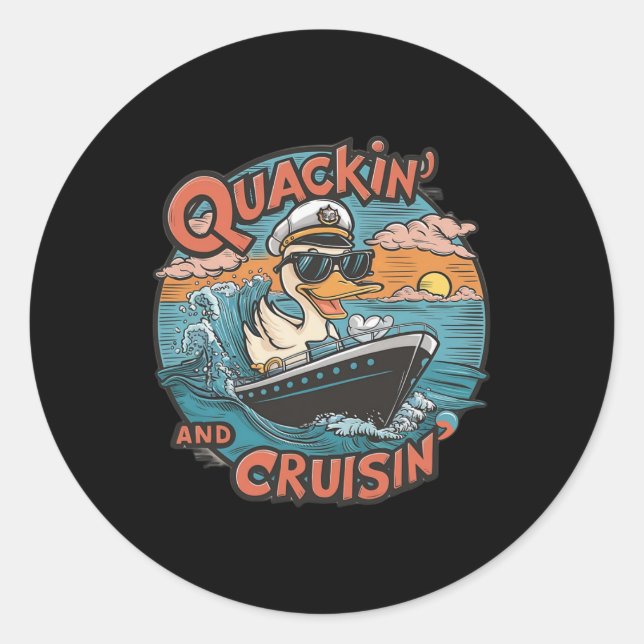 Sticker Rond Chasse au canard amusant Cachage (Devant)