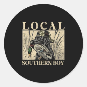 Sticker Rond Chasse au canard pour garçon du sud local Black La