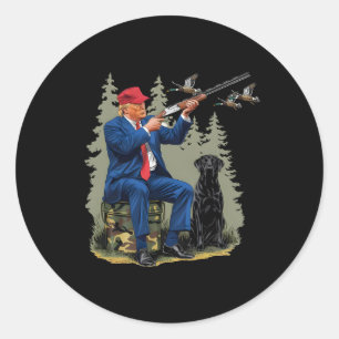 Sticker Rond Chasse au canard Trump Donald Trump École ancienne