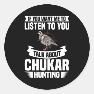 Sticker Rond Chasse au chukar Chasse aux oiseaux