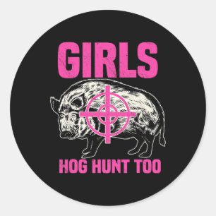 Sticker Rond Chasse au porc Chasse au porc Chasse au porc
