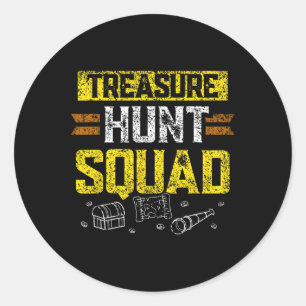 Sticker Rond Chasse au trésor Escouade Chasseur Trésors Chasse