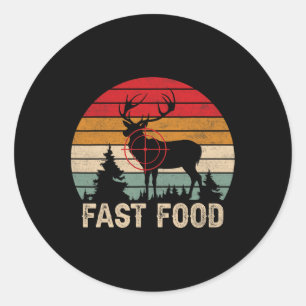 Sticker Rond Chasse aux cerfs de restauration rapide