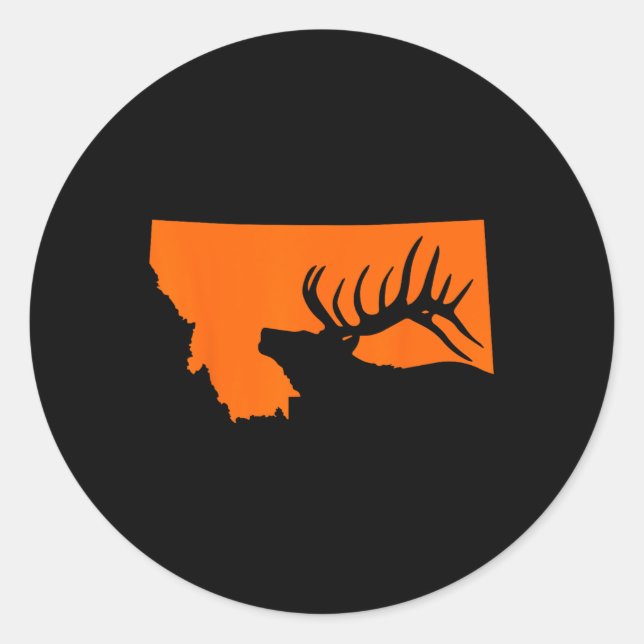 Sticker Rond Chasse aux Elcs du Montana (Devant)