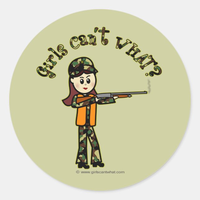 Sticker Rond Chasse Aux Filles Légères (Devant)