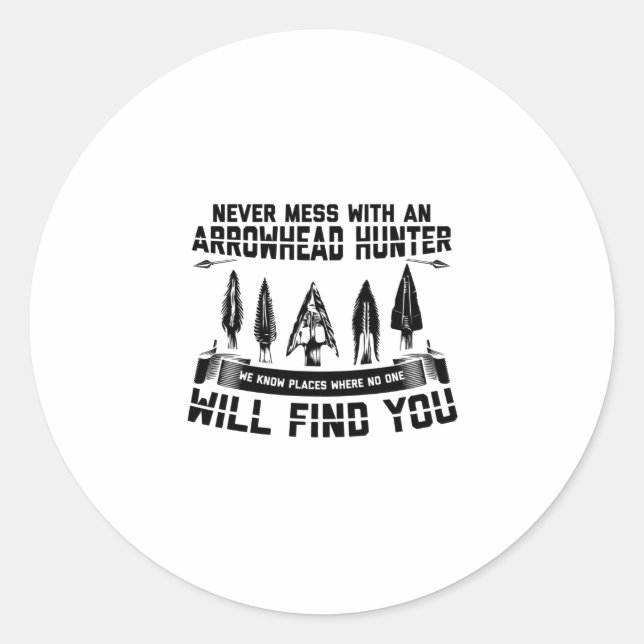 Sticker Rond Chasse aux pointes Arrowhead | Cadeaux de tricotag (Devant)