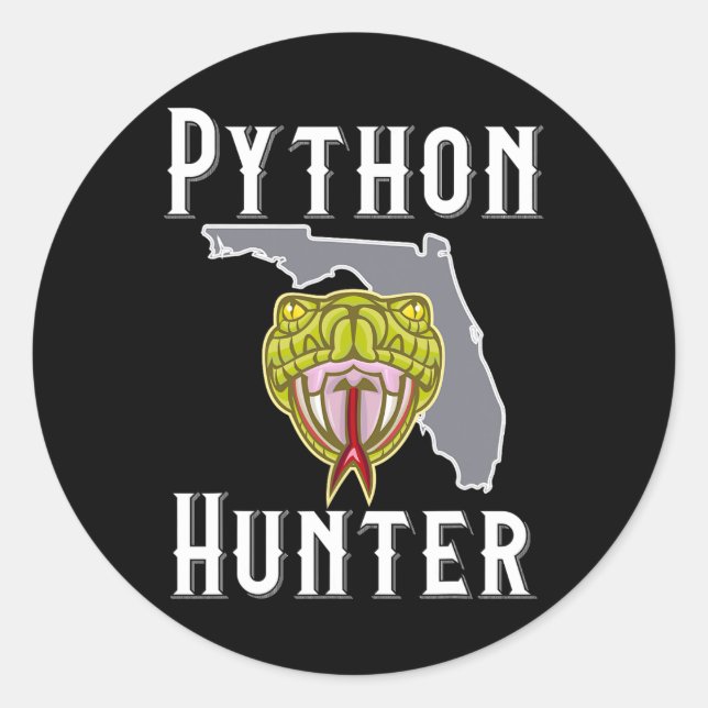 Sticker Rond Chasse aux pythons envahissants en Floride (Devant)