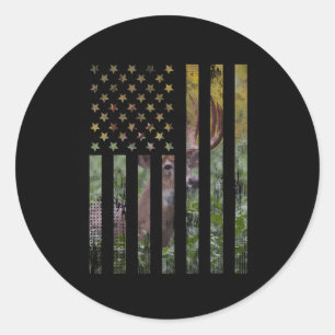 Sticker Rond Chasse Chasse Chasse Deer Chasse Buck Elk Américai