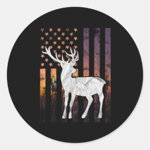 Sticker Rond Chasse Chasse Chasse Deer Chasse Buck Elk Américai