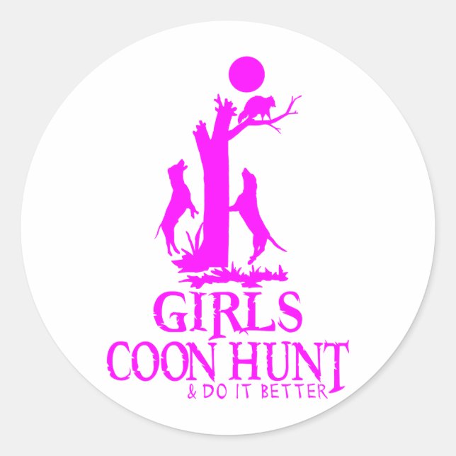 STICKER ROND CHASSE DE FILLE DE COON (Devant)