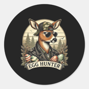 Sticker Rond Chasse D'Oeufs Deer Buck Byckward Casquette Deer H