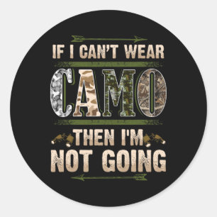 Sticker Rond Chasse drôle Camo Chasseurs Buck Cerf Country Redn