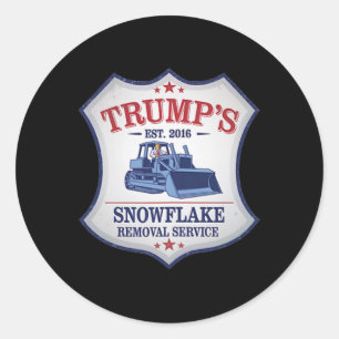 Sticker Rond Chasse-neige Trump Déneigement Trump Enlèvement de
