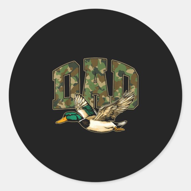 Sticker Rond Chasse papa chasse colvert camouflage fête des pèr (Devant)
