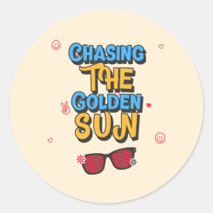 Sticker Rond Chasser le soleil d'or