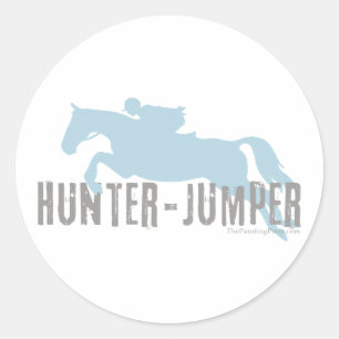 Sticker Rond Chasseur Cheval Jumper