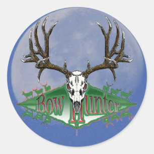 Sticker Rond Chasseur d'arc de cerfs communs de mule