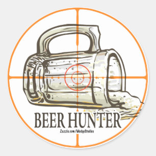 Sticker Rond Chasseur de bière