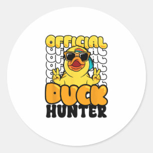 Sticker Rond Chasseur de canard officiel drôle de chasse au can