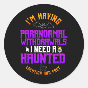 Sticker Rond Chasseur de fantômes Chasse paranormale Halloween