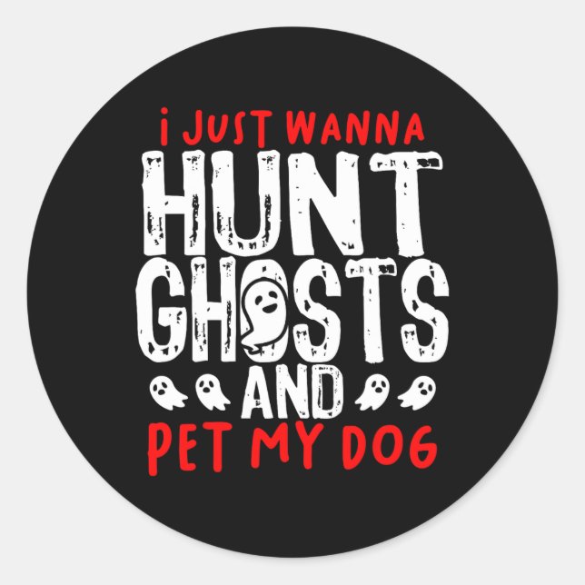 Sticker Rond Chasseur de fantômes Paranormal Chasse Chercheur C (Devant)