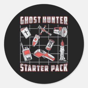 Sticker Rond Chasseur de fantômes Starter Pack Paranormal Chass
