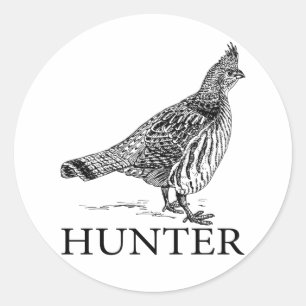 Sticker Rond Chasseur de grouse