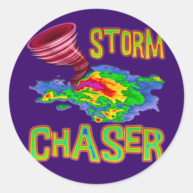 Sticker Rond Chasseur de tempête (Devant)