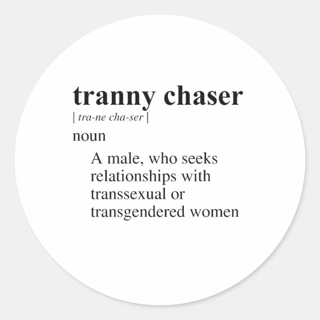 STICKER ROND CHASSEUR DE TRAVESTIS (Devant)