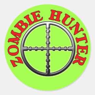 Sticker Rond Chasseur de zombi avec des réticules