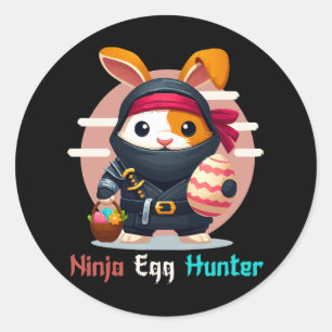 Sticker Rond Chasseur d'oeufs ninja