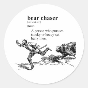 STICKER ROND CHASSEUR D'OURS
